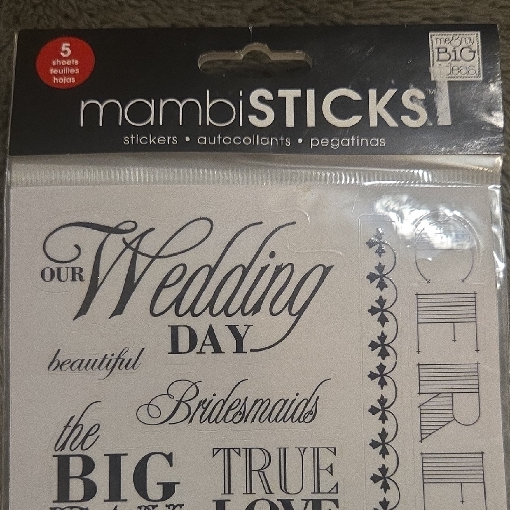 Wedding Day Sticker Set - Black and White 2 Pk